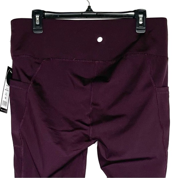 🔥 Yogalicious Lux NWT Dark Cherry Full Length Leggings 1X Pockets - Picture 9 of 12